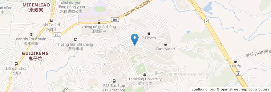 Mapa de ubicacion de 商館大樓(W.C) en Taïwan, Nouveau Taipei, Tamsui.