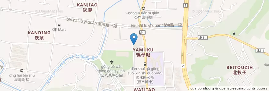 Mapa de ubicacion de 三商巧福 en Тайвань, Новый Тайбэй, 淡水區.