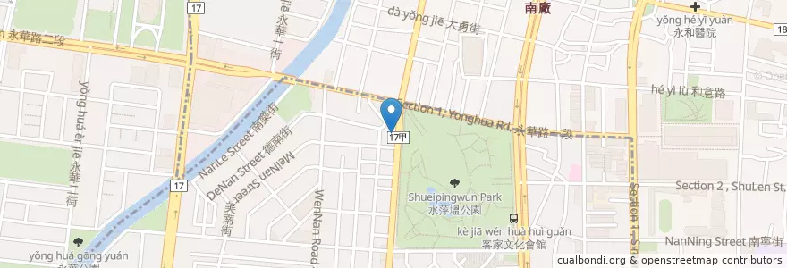 Mapa de ubicacion de 吧吧牛排 en 臺灣, 臺南市, 中西區.