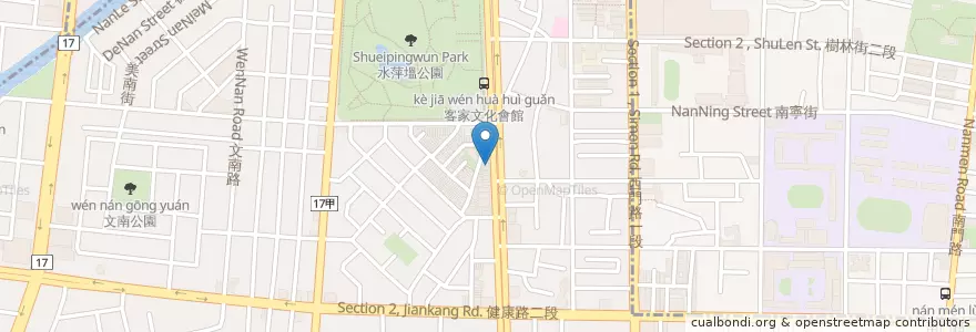 Mapa de ubicacion de 阿堯土魠魚羹 en Taiwan, 臺南市, 南區.