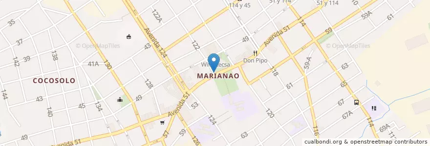 Mapa de ubicacion de DiTú 122 y 51 en 古巴, La Habana, Marianao.