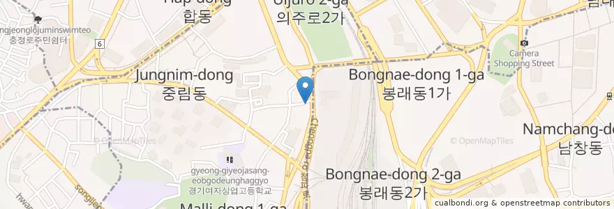 Mapa de ubicacion de 닭한마리 칼국수 en كوريا الجنوبية, سول, 중구, 중림동.