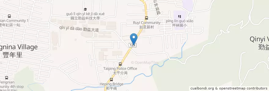 Mapa de ubicacion de 經典傳統美食手工點心 en Taiwan, Taichung, Distretto Di Taiping.