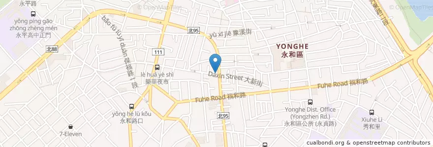 Mapa de ubicacion de 鬍子茶 en Taiwan, New Taipei, Yonghe District.