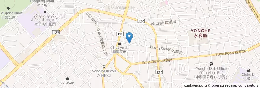 Mapa de ubicacion de 雲南婆婆雲泰料理 en 臺灣, 新北市, 永和區.