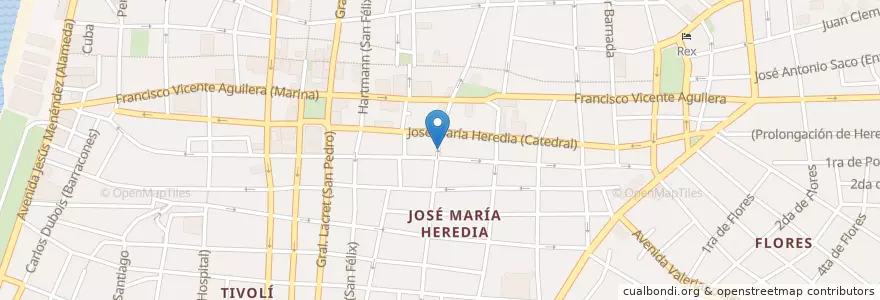 Mapa de ubicacion de Café Literario en Küba, Santiago De Cuba, Santiago De Cuba, Ciudad De Santiago De Cuba.
