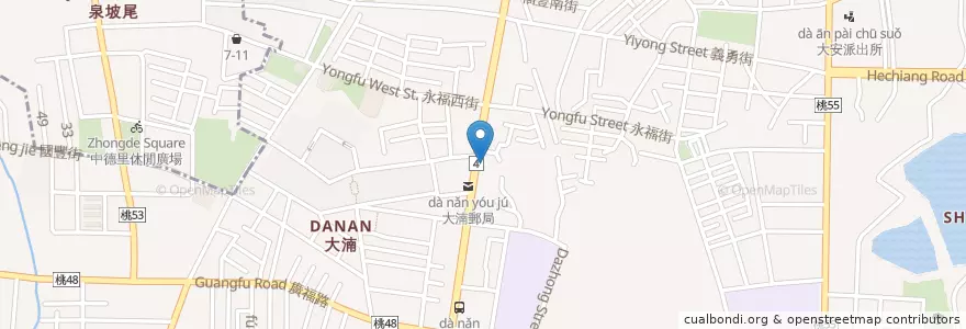 Mapa de ubicacion de Pizza Hut en 타이완, 타오위안 시, 바더 구.