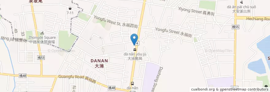 Mapa de ubicacion de 康是美 en 臺灣, 桃園市, 八德區.