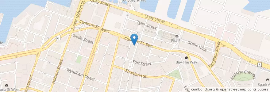 Mapa de ubicacion de Fry Baby en 뉴질랜드, Auckland, Waitematā.