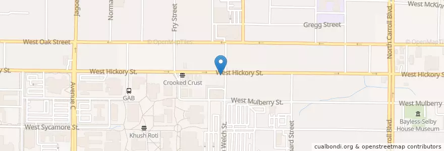 Mapa de ubicacion de Midway Craft House en United States, Texas, Denton County, Denton.