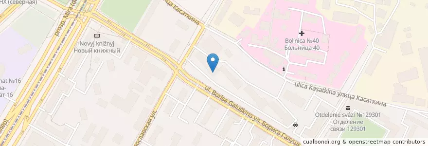 Mapa de ubicacion de Авин en Rússia, Distrito Federal Central, Москва, Северо-Восточный Административный Округ, Алексеевский Район.