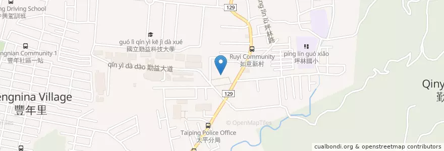 Mapa de ubicacion de 炟炕雞排 en Taiwan, Taichung, Distretto Di Taiping.