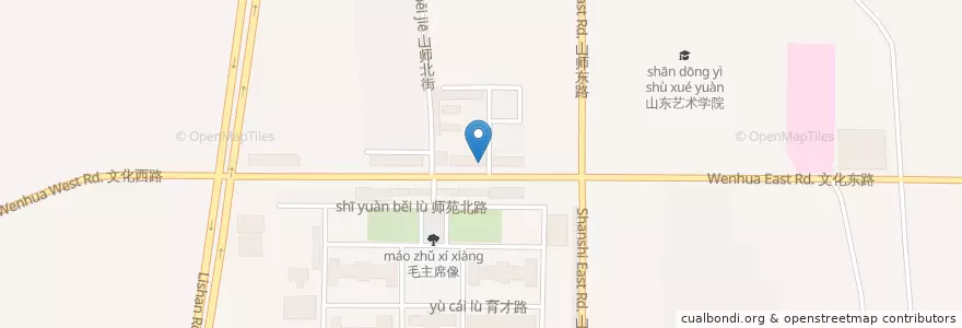 Mapa de ubicacion de 中国工商银行 en 中国, ツャントン;山東, チーナン;済南市, 历下区, 文化东路街道.
