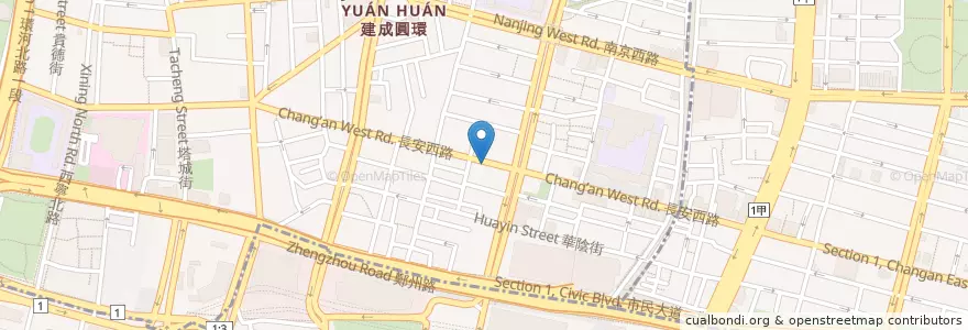 Mapa de ubicacion de 佛航素食小吃部 en تايوان, تايبيه الجديدة, تايبيه, 大同區.