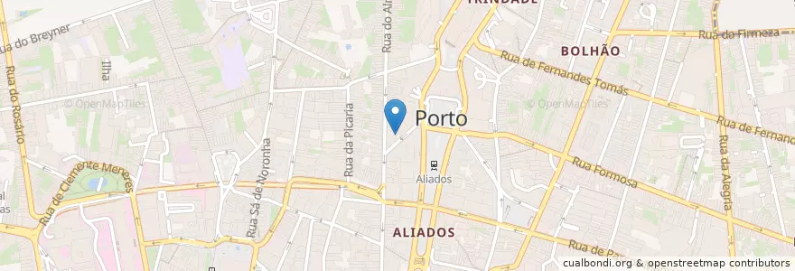 Mapa de ubicacion de Cervejaria Brasão Aliados en Portugal, Norte, Área Metropolitana Do Porto, Porto, Porto, Cedofeita, Santo Ildefonso, Sé, Miragaia, São Nicolau E Vitória.