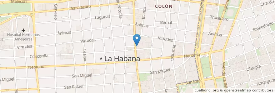 Mapa de ubicacion de Ballerina en Cuba, La Havane, Centro Habana.