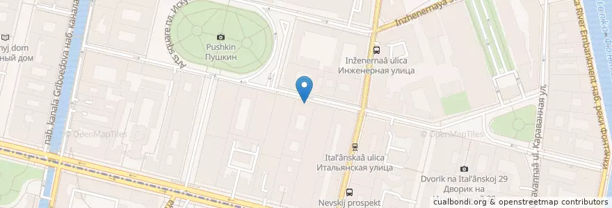 Mapa de ubicacion de Kriek en Rusland, Северо-Западный Федеральный Округ, Oblast Leningrad, Sint-Petersburg, Центральный Район, Дворцовый Округ.