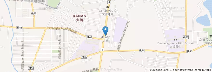 Mapa de ubicacion de 中國信託商業銀行 en 臺灣, 桃園市, 八德區.