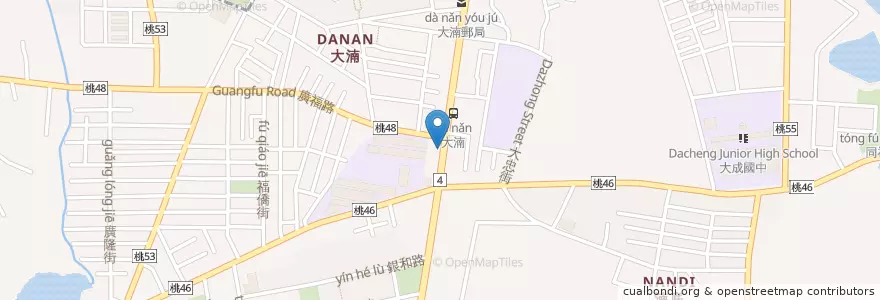Mapa de ubicacion de 摩斯漢堡 en 타이완, 타오위안 시, 바더 구.