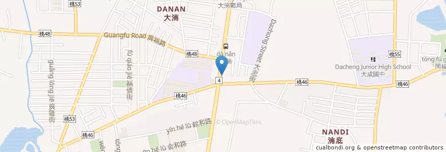 Mapa de ubicacion de 拿波里pizza en Тайвань, Таоюань, 八德區.