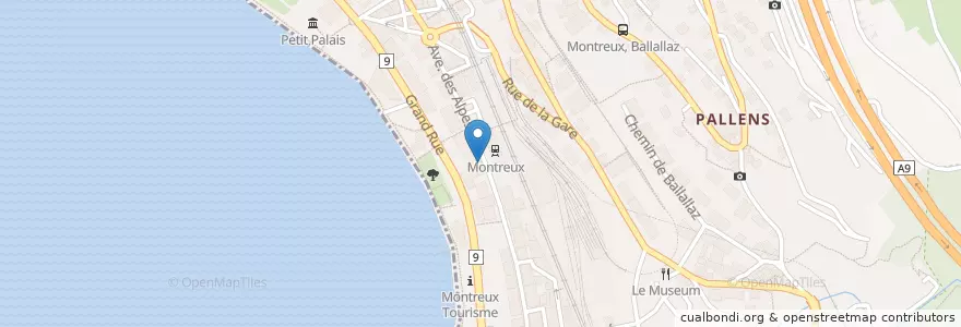 Mapa de ubicacion de star en Switzerland, Vaud, District De La Riviera-Pays-D’Enhaut, Montreux.