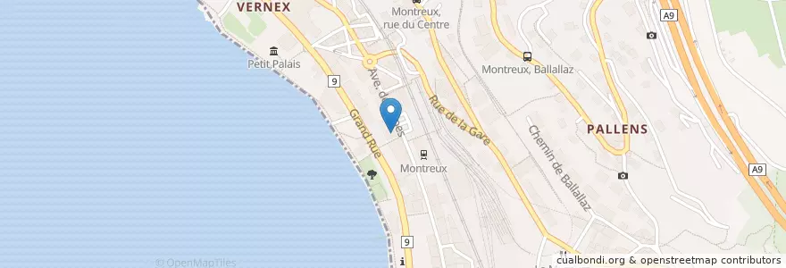Mapa de ubicacion de Angel's Bar en 瑞士, Vaud, District De La Riviera-Pays-D’Enhaut, Montreux.