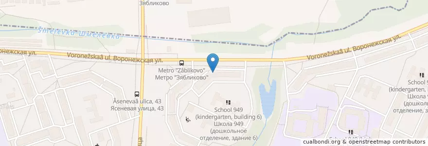 Mapa de ubicacion de Суши Wok en Russie, District Fédéral Central, Moscou, Южный Административный Округ, Район Орехово-Борисово Южное.