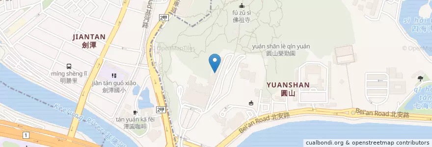 Mapa de ubicacion de 麒麟廳 en تایوان, 新北市, تایپه, 士林區.
