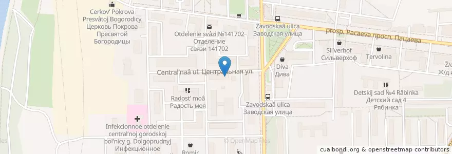 Mapa de ubicacion de Участковый пункт полиции №11 en Rusland, Centraal Federaal District, Oblast Moskou, Городской Округ Долгопрудный.