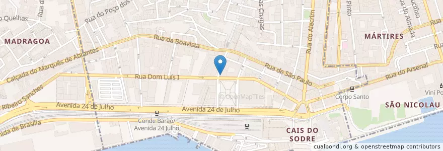 Mapa de ubicacion de Segundo Muelle en پرتغال, Área Metropolitana De Lisboa, Lisboa, Grande Lisboa, لیسبون, Misericórdia.