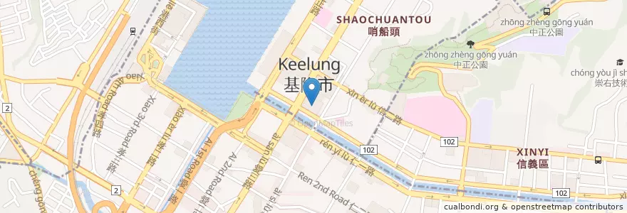 Mapa de ubicacion de 基隆秀泰影城 en Taiwan, Provincia Di Taiwan, 基隆市, Distretto Di Ren'ai.