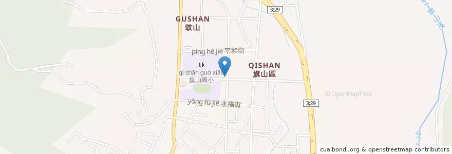 Mapa de ubicacion de 枝仔冰城 en 臺灣, 高雄市, 旗山區.