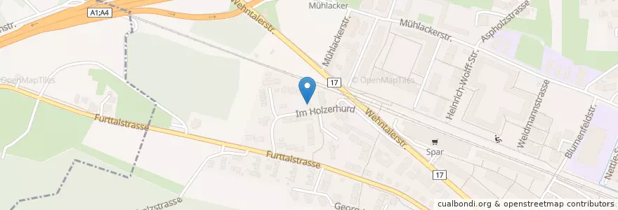Mapa de ubicacion de Kindergarten Holzerhurd en スイス, チューリッヒ, Bezirk Zürich, Zürich.