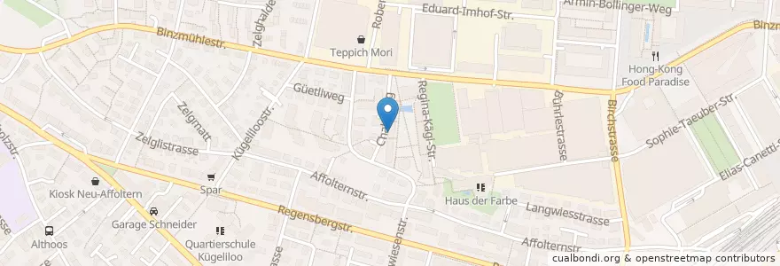 Mapa de ubicacion de Kindergarten Regina-Kägi-Hof II en Suisse, Zurich, District De Zurich, Zurich.