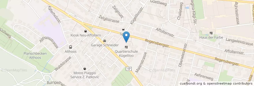Mapa de ubicacion de Kindergarten Holunderhof I + II en İsviçre, Zürih, Bezirk Zürich, Zürich.