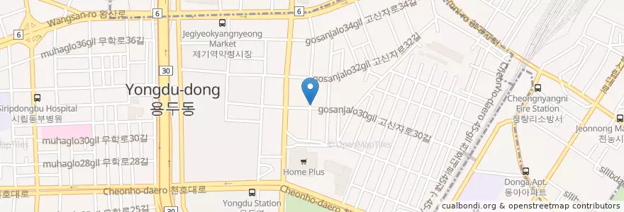 Mapa de ubicacion de Cafe JNY en Korea Selatan, 서울, 동대문구, 용신동.