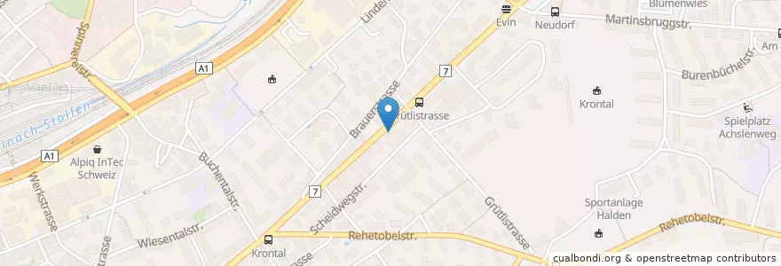 Mapa de ubicacion de Coop Tankstelle en Schweiz/Suisse/Svizzera/Svizra, Sankt Gallen, Wahlkreis St. Gallen, St. Gallen.
