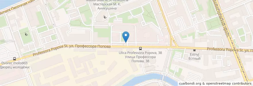 Mapa de ubicacion de Greenbox en Russia, Northwestern Federal District, Leningrad Oblast, Saint Petersburg, Petrogradsky District, Округ Чкаловское.
