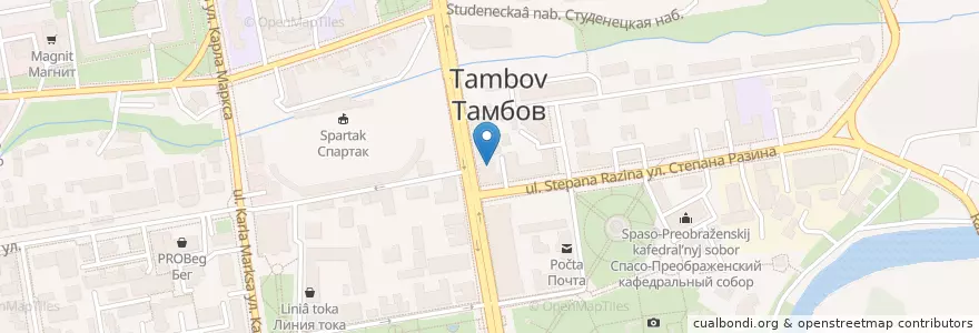 Mapa de ubicacion de Город en Russland, Föderationskreis Zentralrussland, Oblast Tambow, Тамбовский Район, Городской Округ Тамбов.