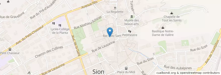 Mapa de ubicacion de Maison Supersaxo en Suiza, Vallés, Sion, Sion.