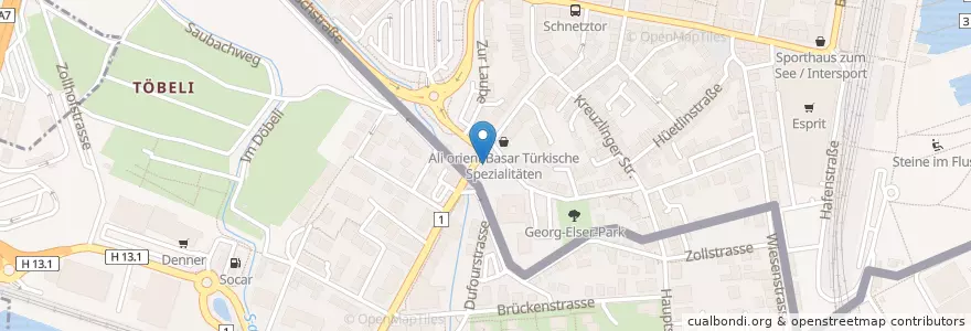 Mapa de ubicacion de Asia Wok Gourmet en Deutschland, Baden-Württemberg, Bezirk Kreuzlingen, Regierungsbezirk Freiburg, Landkreis Konstanz, Kreuzlingen, Verwaltungsgemeinschaft Konstanz, Konstanz.