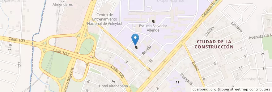 Mapa de ubicacion de Policlínico Salvador Allende en Cuba, La Habana, Boyeros.