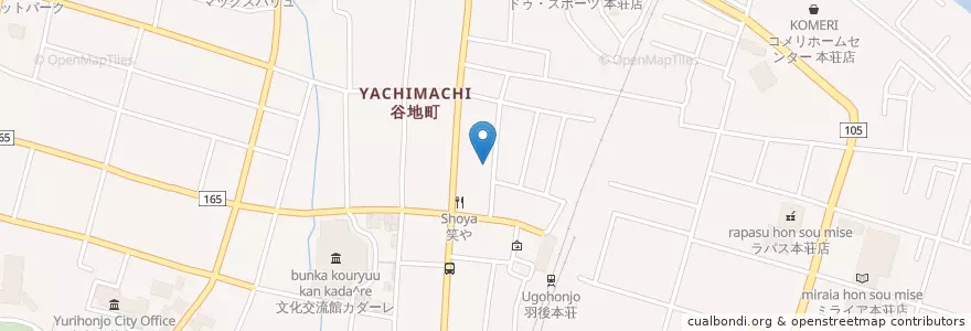 Mapa de ubicacion de 菖蒲宴 en 일본, 아키타현, 由利本荘市.