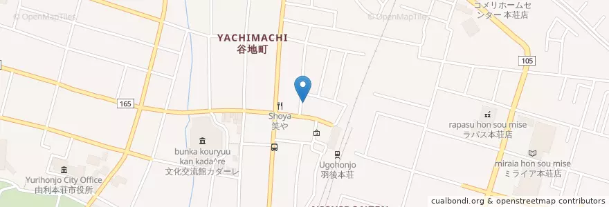 Mapa de ubicacion de ふるさと en Jepun, 秋田県, 由利本荘市.