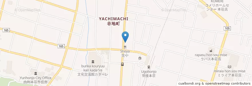 Mapa de ubicacion de わっしょい en Giappone, Prefettura Di Akita, 由利本荘市.