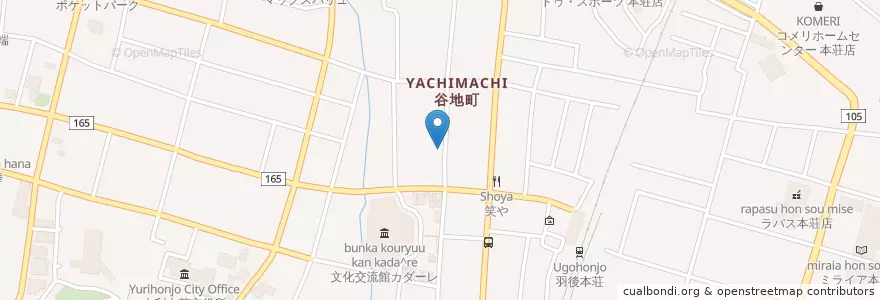 Mapa de ubicacion de サモワール en Japan, Präfektur Akita, 由利本荘市.