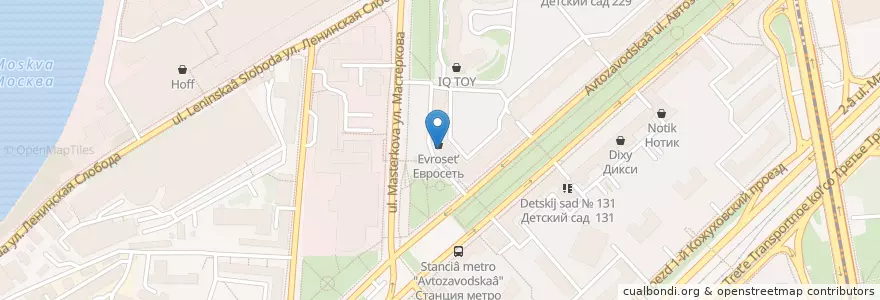 Mapa de ubicacion de Горздрав en Russia, Distretto Federale Centrale, Москва, Южный Административный Округ, Даниловский Район.