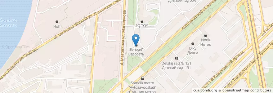 Mapa de ubicacion de ЕАПТЕКА.RU en Rússia, Distrito Federal Central, Москва, Южный Административный Округ, Даниловский Район.