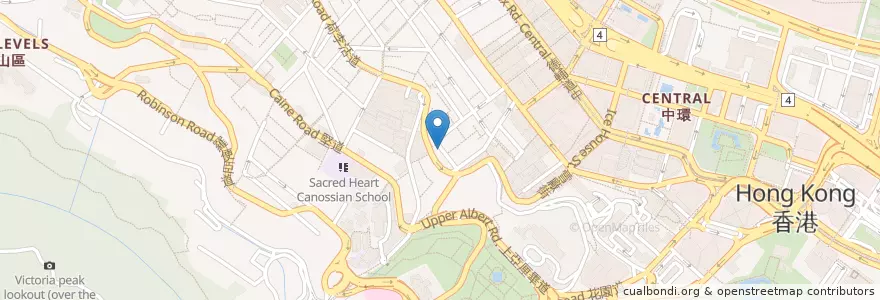 Mapa de ubicacion de Hard Rock Cafe en 中国, 广东省, 香港, 香港島, 新界, 中西區.