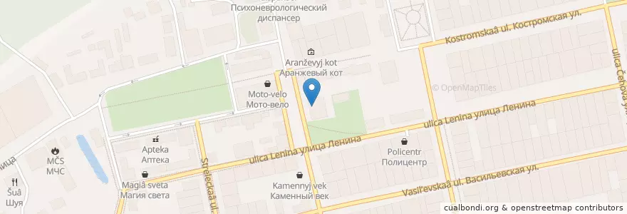 Mapa de ubicacion de ПиццБург en 俄罗斯/俄羅斯, Центральный Федеральный Округ, 伊万诺沃州, Шуйский Район, Городской Округ Шуя.
